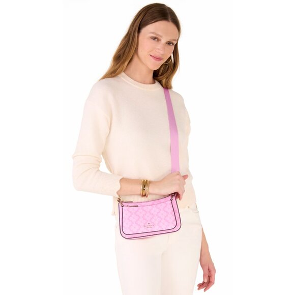 New Kate Spade Duet Spade Flower Small Crossbody Parisian Rose Multi - Picture 3 of 6